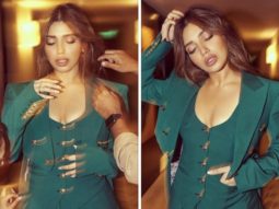 Bhumi Pednekar donning a solid-colour green pantsuit designed by Helen Anthony shows us who the real boss is