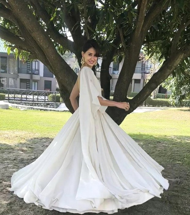 Disha Patani ditches her swimsuit in favour of a stunning white Anarkali gown by Shantanu & Nikhil