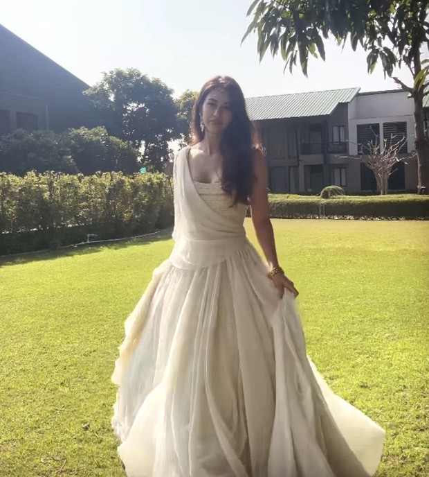 Disha Patani ditches her swimsuit in favour of a stunning white Anarkali gown by Shantanu & Nikhil