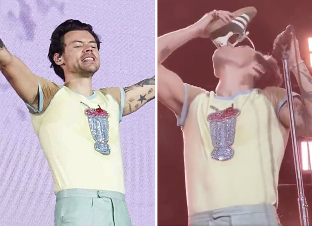Harry Styles drinks from a shoe at his Australia concert as a part of tradition; watch video