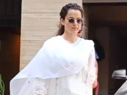 Kangana Ranaut donnes a pure white salwar as she gets clicked