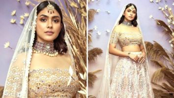 Mrunal Thakur looked like a princess as she walked the runway in an exquisite lehenga with mirror work for the Abu Jani Sandeep Khosla Fashion Show
