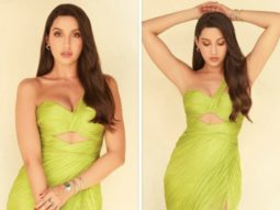 Nora Fatehi is a total bombshell in lime green cut-out gown worth Rs.1.65 Lakh paired with Bulgari watch