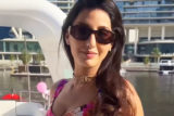Nora Fatehi looks like a princess dressed in multi-coloured floral outfit
