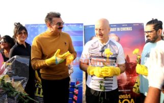 Photos: Anupam Kher, Nargis Fakhri and the team of Shiv Shastri Balboa snapped cleaning up Versova beach