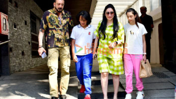 Photos: Sanjay Dutt snapped with his family outside a restaurant in Bandra