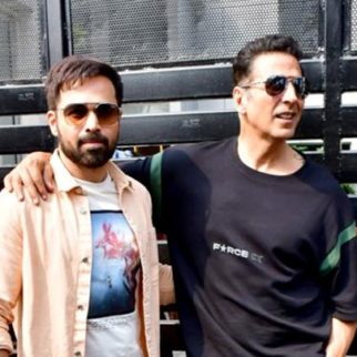 'Selfiee' stars Akshay Kumar & Emraan Hashmi pose for paps sporting casuals
