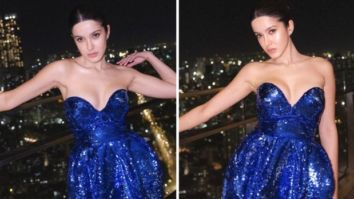 Shanaya Kapoor sparkles like there’s no tomorrow in a sparkly blue strapless mini dress worth Rs.82k