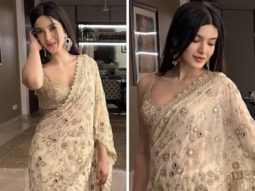 The most gorgeous wedding guest is undoubtedly Shanaya Kapoor, who is sporting an elegant ruffle saree by Arpita Mehta