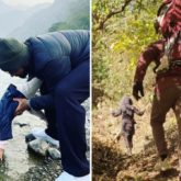 Vamika sits on Virat Kohli’s shoulders as they trek with Anushka Sharma; see pictures