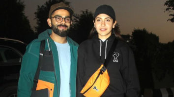Virat Kohli and Anushka Sharma pose together for paps at the airport