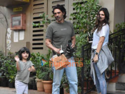 Photos: Arjun Rampal and Gabriella Demetriades snapped with their son Arik Rampal in Bandra