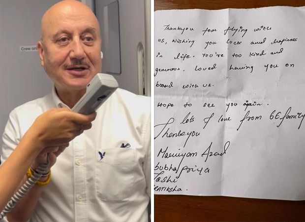Anupam Kher honoured by IndiGo flight crew; says, “I am deeply touched by your kind gesture” : Bollywood News
