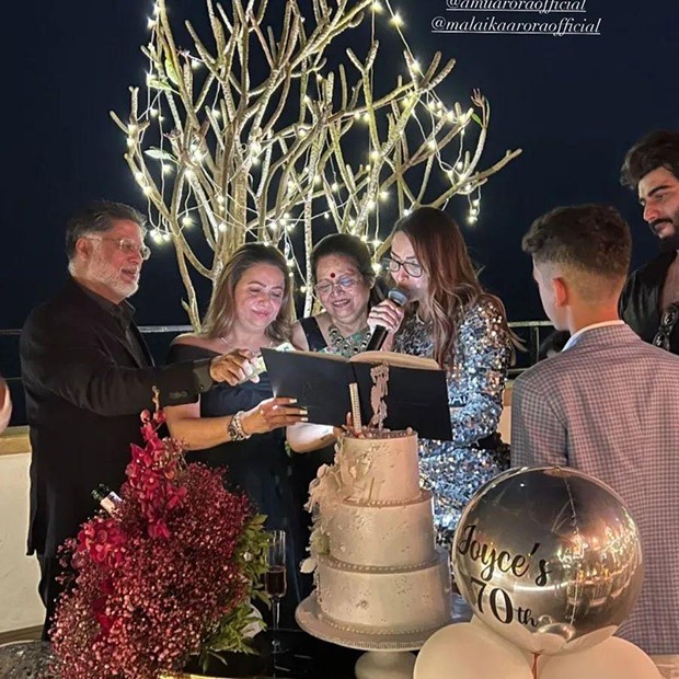 Arjun Kapoor joins Malaika Arora and her family as she hosts a lavish 70th birthday party for her mother Joyce Arora