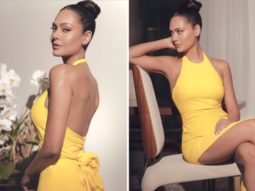 Esha Gupta’s vibrant yellow halter-neck dress is ideal for spectacular red-carpet appearances