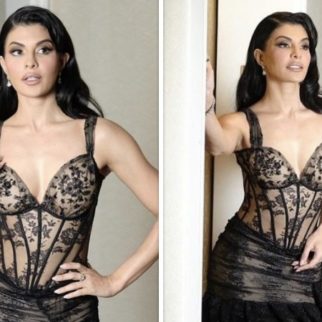 Jacqueline Fernandez is an absolute masterpiece in corset gown for the Annual Academy Award Viewing Party hosted by Elton John