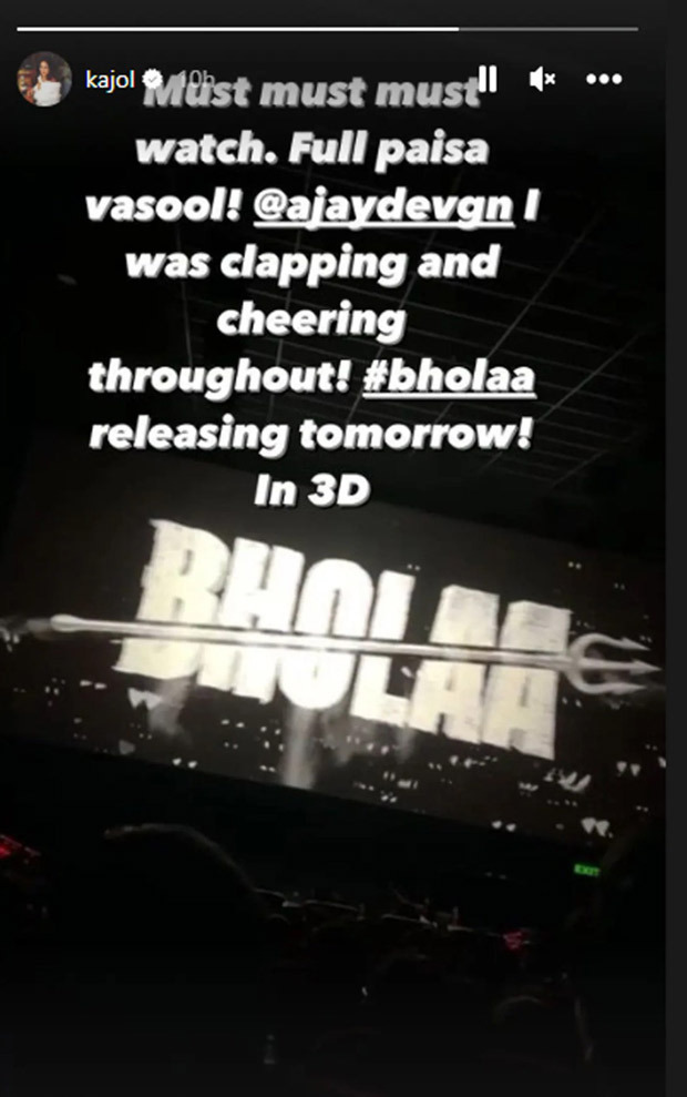 Kajol reviews husband Ajay Devgn starrer Bholaa, calls it ‘full paisa vasool’ 