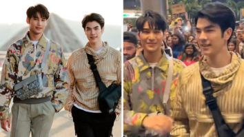 KinnPorsche stars and Thai actors Mile Phakphum and Apo Nnattawin enjoy their first day in Mumbai ahead of Dior 2023 show; fans greet them with cheers at the airport
