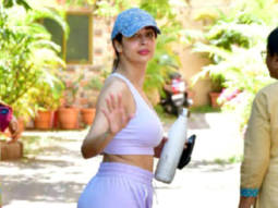 Malaika Arora steps out of her car for a gym session
