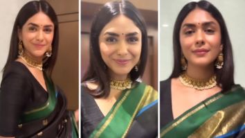 Mrunal Thakur exudes a royal charm in black and golden saree for an event in Chennai