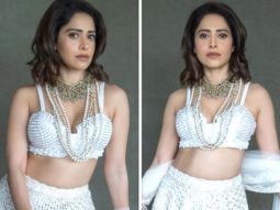 Nushrratt Bharuccha, wearing an ivory lehenga, epitomises ethnic beauty and grace