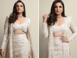 Parineeti Chopra in Ritika Mirchandani outfit effortlessly walked the ramp in an embroidered crop top, thigh high slit skirt and a full -sleeved half jacket