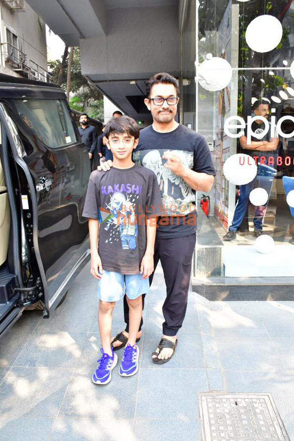 photos aamir khan spotted with son in bandra 4