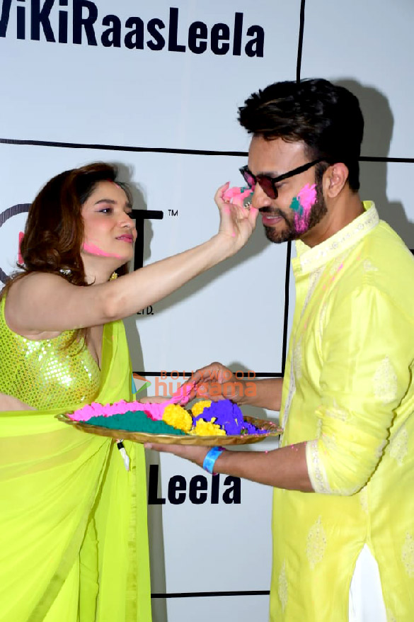 photos celebs grace ankita lokhande and vicky jains holi 2023 bash 1