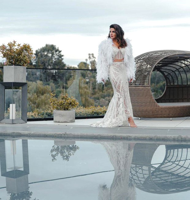 Priyanka Chopra Jonas is blowing up our social media in a white Falguni Shane Peacock corset gown