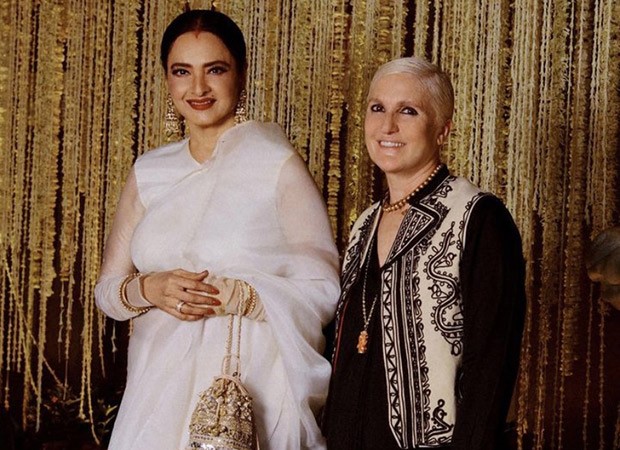 Rekha in a spotless white saree poses with designer Maria Grazia Chiuri ahead of highly anticipated Dior Fall 2023 Show in Mumbai; designer calls her 'India’s most iconic woman'