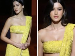 Shanaya Kapoor has left us utterly enthralled in a sparkling lime saree as she turns showstopper for Arpita Mehta show at the Lakme Fashion Week