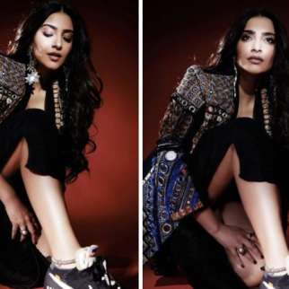 Sonam Kapoor is the pinnacle of boho-chic style in a mirror work jacket, payal, and funky sneakers
