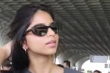 Suhana Khan gets clicked at the airport, poses with fans
