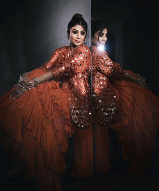 With an orange saree with ruffles and a mirror-work jacket, Shilpa Shetty proves how her dynamic sense of style is just growing better with time
