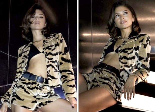 Zendaya in a skimpy animal print co-ord at Louis Vuitton’s star-studded Paris Fashion Week show deserves every ounce of attention