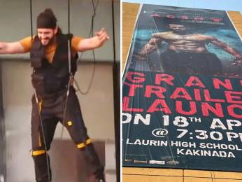 Akhil Akkineni jumps a 172 ft. tall building as a part of Agent promotions Akhil Akkineni jumps a 172 ft. tall building as a part of Agent promotions