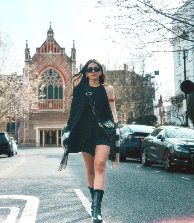 Alaya F takes over London's streets in style, poses in pinstriped skorts, blazer and 1.6 Lakh Louis Vuitton cross-body bag
