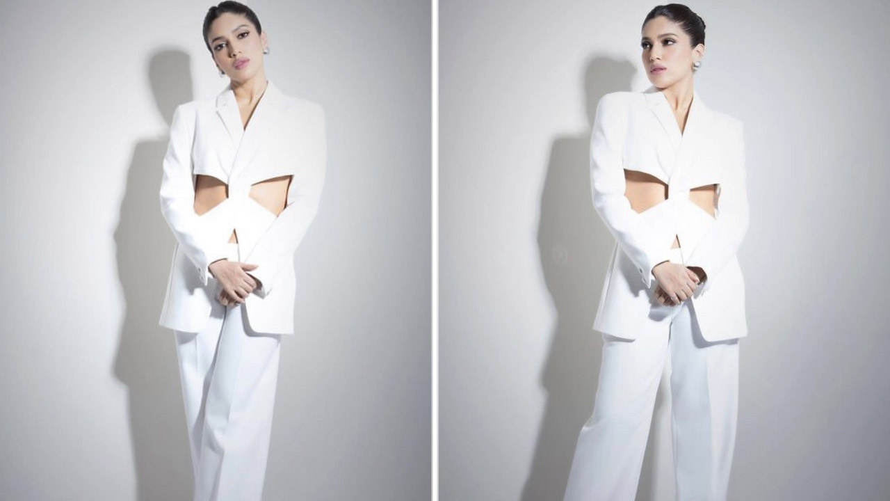 Bhumi Pednekar elevates power dressing to ultra-glam heights in a bold cut-out white pantsuit : Bollywood News