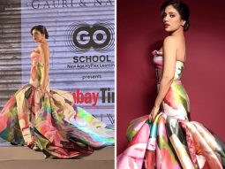 Bhumi Pednekar in Gauri & Nainika’s strapless floral dress is looking refreshing as ever