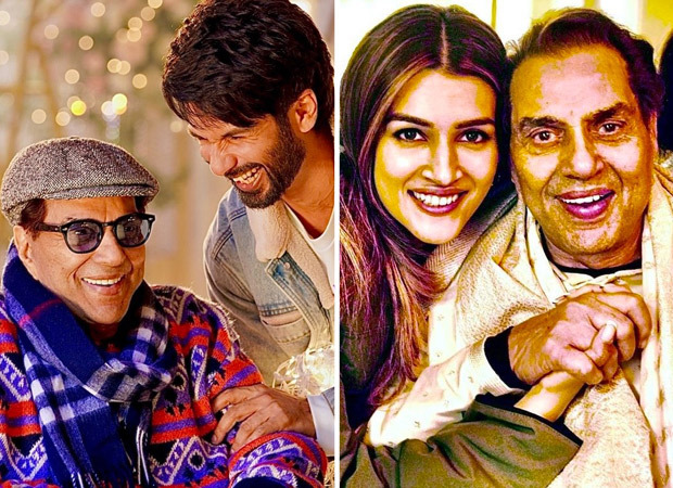 Dharmendra shares pictures with co-star Shahid Kapoor and Kriti Sanon as they wrap up their untitled next; see pictures