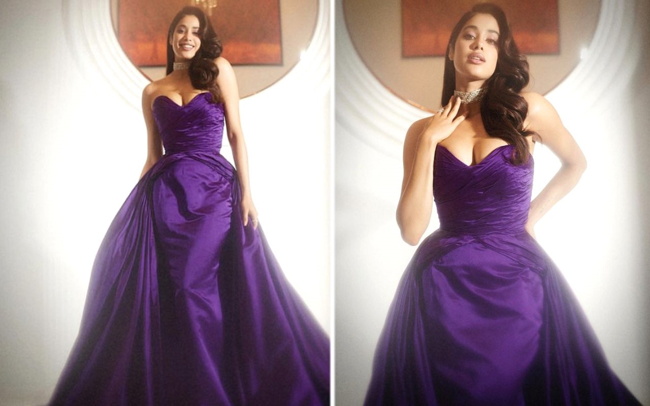Filmfare Awards 2023: Janhvi Kapoor spellbinds in strapless majestic purple gown by Gauri & Nainika : Bollywood News
