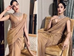 Janhvi Kapoor gives party style a traditional spin in a stunning beige corset saree by Tarun Tahiliani