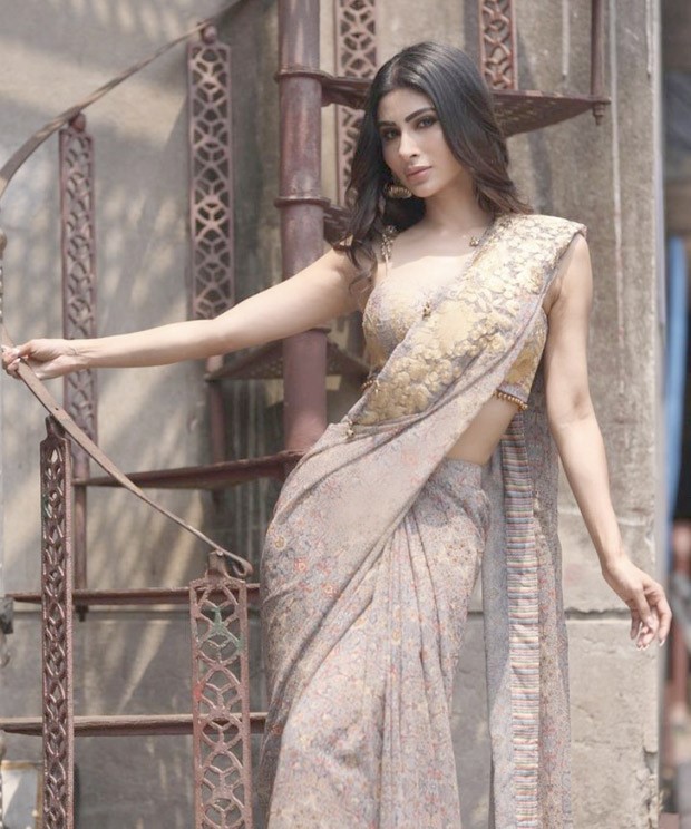Mouni Roy aces the saree game yet again in grey and gold saree worth Rs.35K