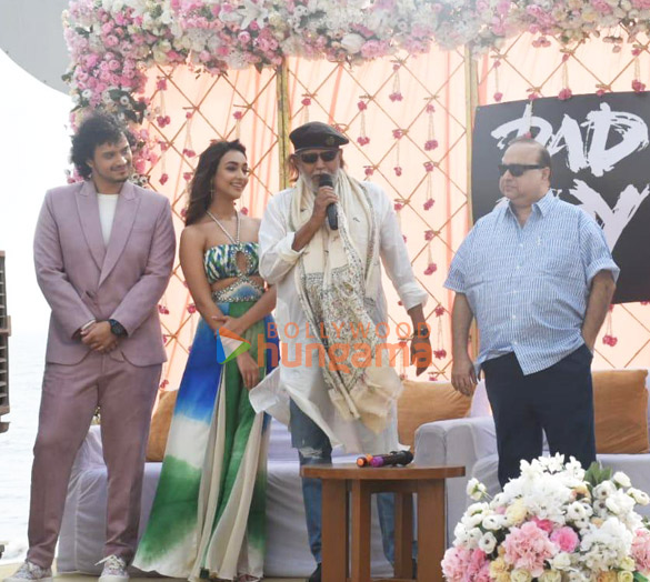 Photos: Mithun Chakraborty, Namashi Chakraborty and Amrin Qureshi snapped promoting their film Bad Boy