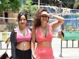 Photos: Neha Sharma and Aisha Sharma snapped outside the gym in Bandra