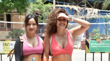 Photos: Neha Sharma and Aisha Sharma snapped outside the gym in Bandra