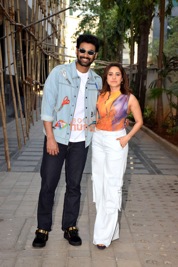 photos nushrratt bharuccha and bellamkonda srinivas snapped promoting their film chatrapathi 4 2