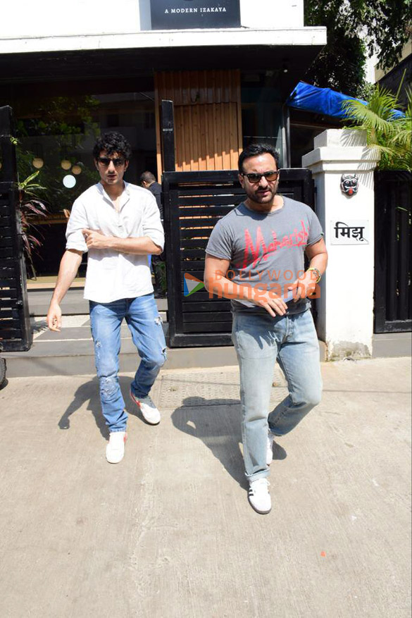 Photos: Saif Ali Khan and Ibrahim Ali Khan snapped at Mizu in Bandra Photos: Saif Ali Khan and Ibrahim Ali Khan snapped at Mizu in Bandra