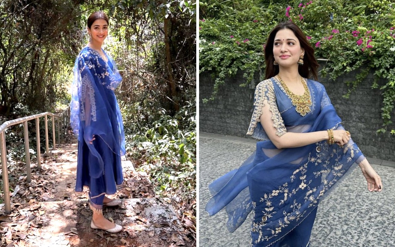 Pooja Hegde and Tamannaah Bhatia's gorgeous ethnic attire show two different ways to wear the colour blue this summer