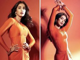 Pooja Hegde makes heads turn in a stunning body-con orange dress by Arpita Mehta for Kisi Ka Bhai Kisi Ki Jaan promotions